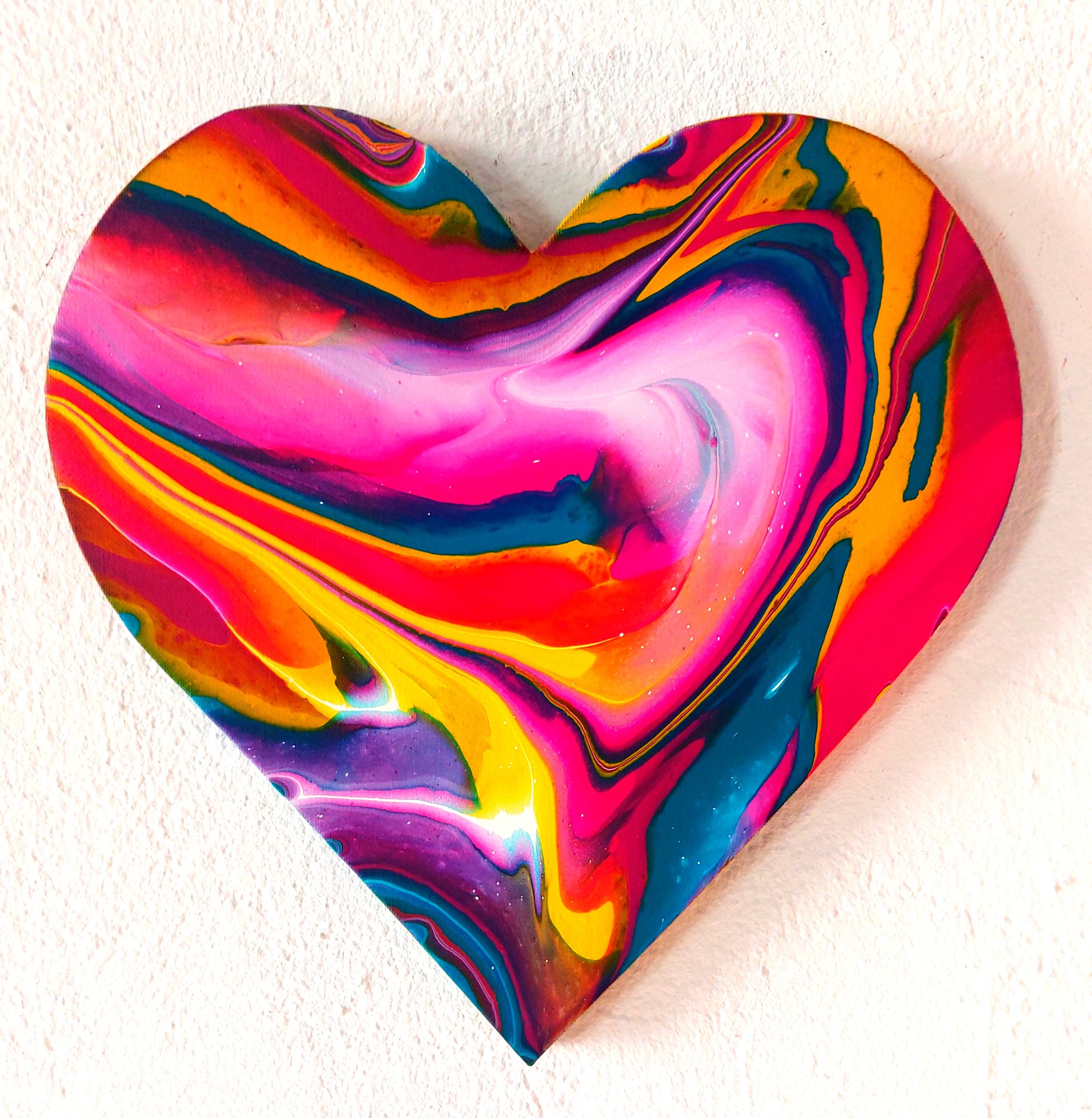 Spin-Painting-Herz auf der Hochzeit