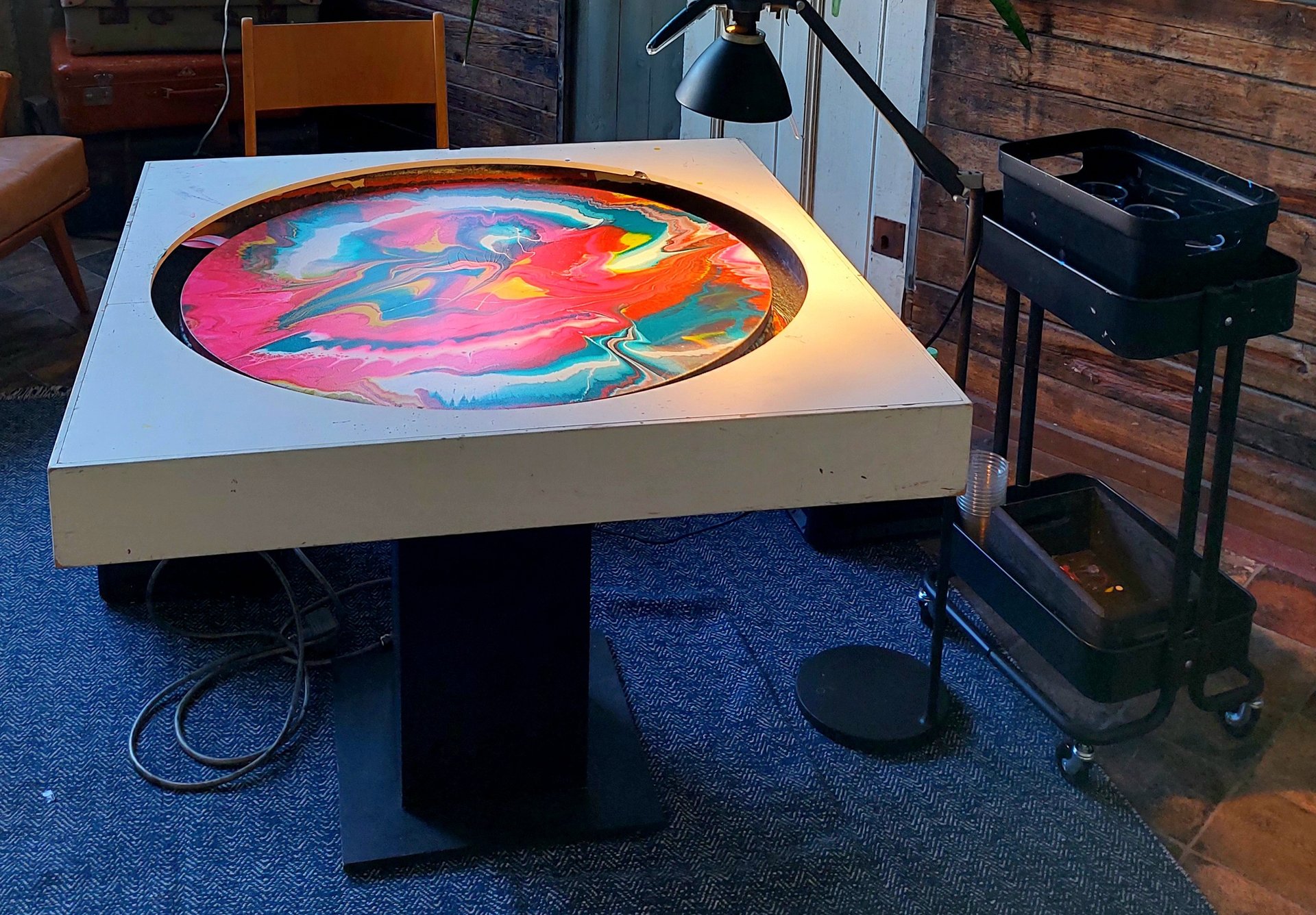 Spin-Painting-Maschine beim mobilen Hochzeitseinsatz