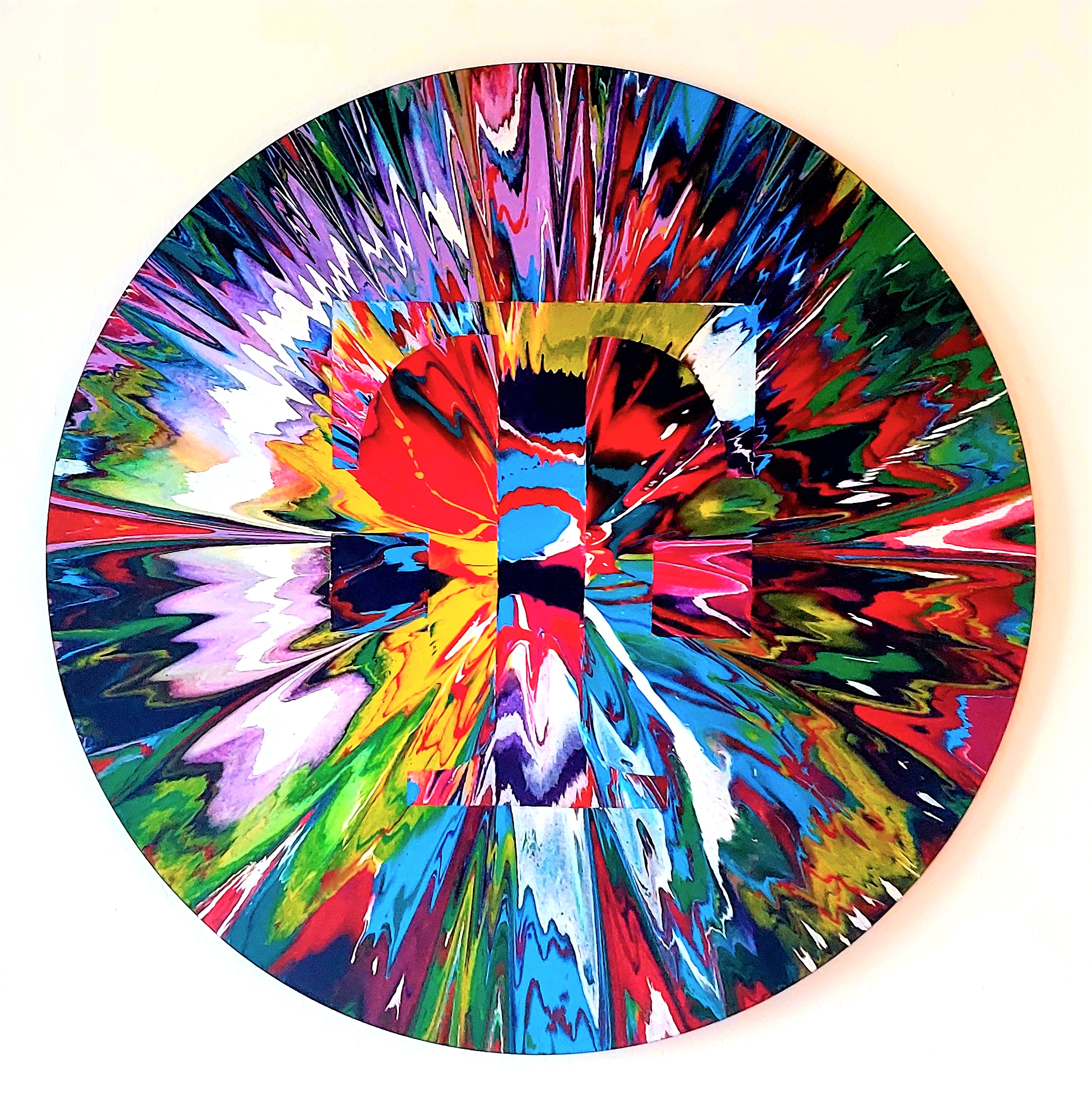 Finished round artwork with a Telekom emblem