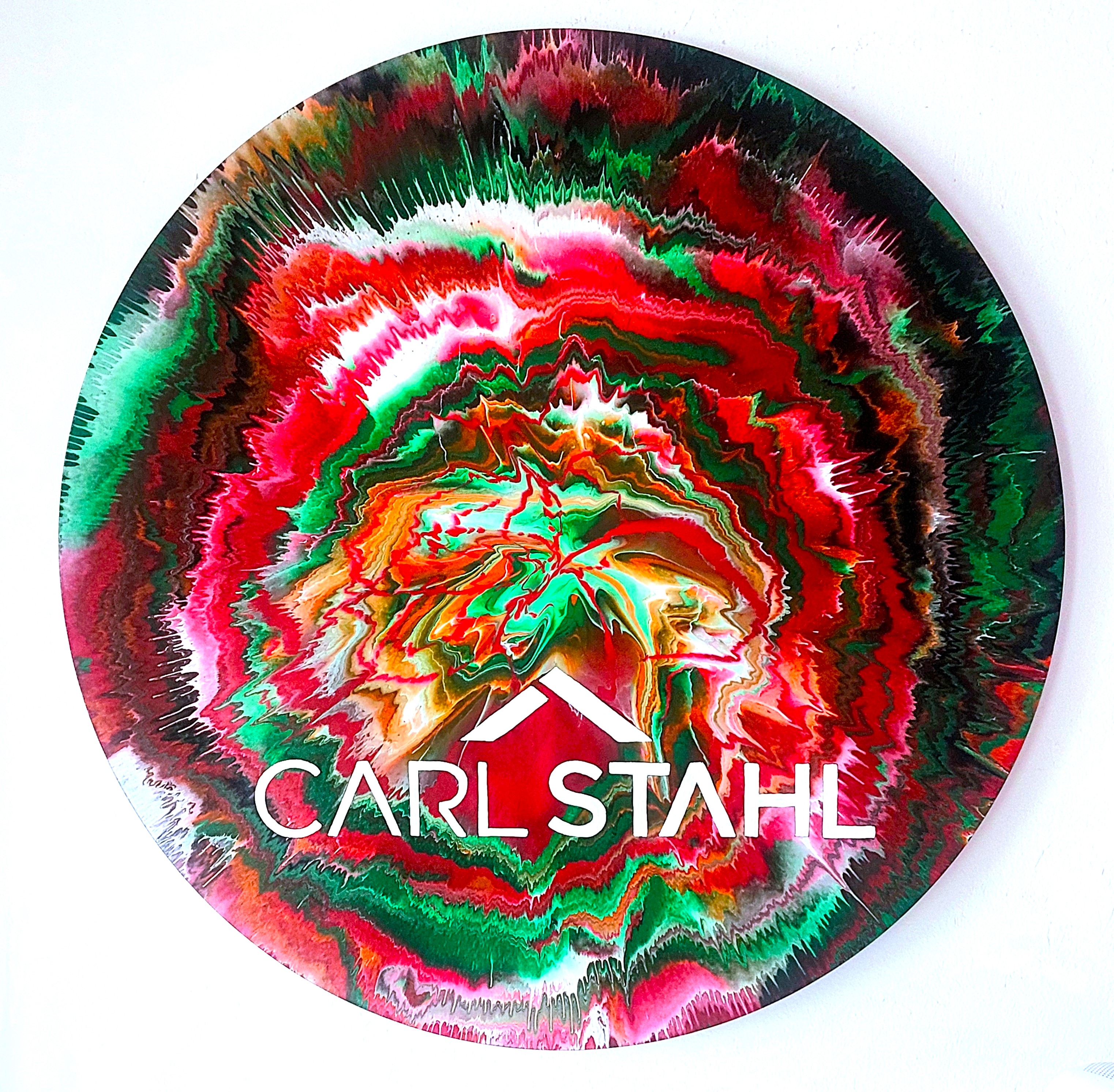 Rundes Spin Painting mit integriertem Carl-Stahl-Logo