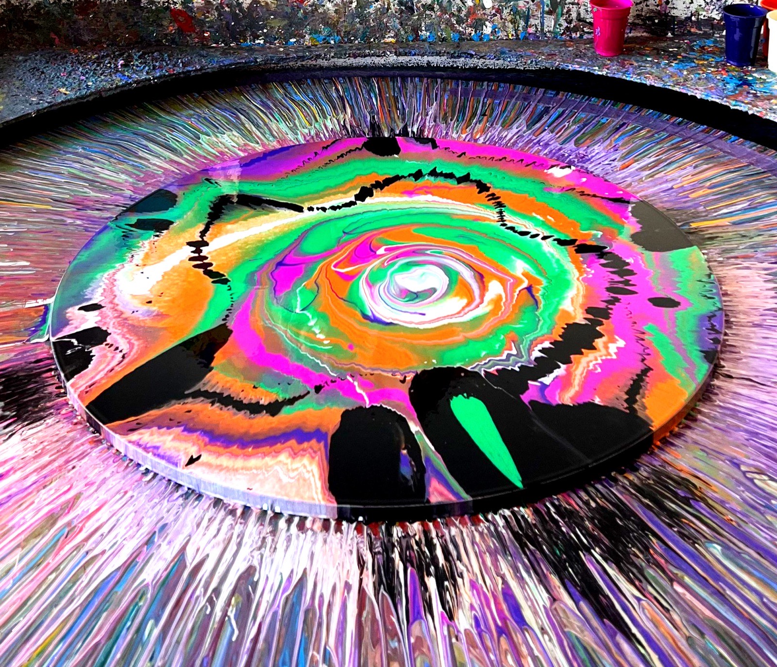 Spin-Painting-Impression im Teamevent