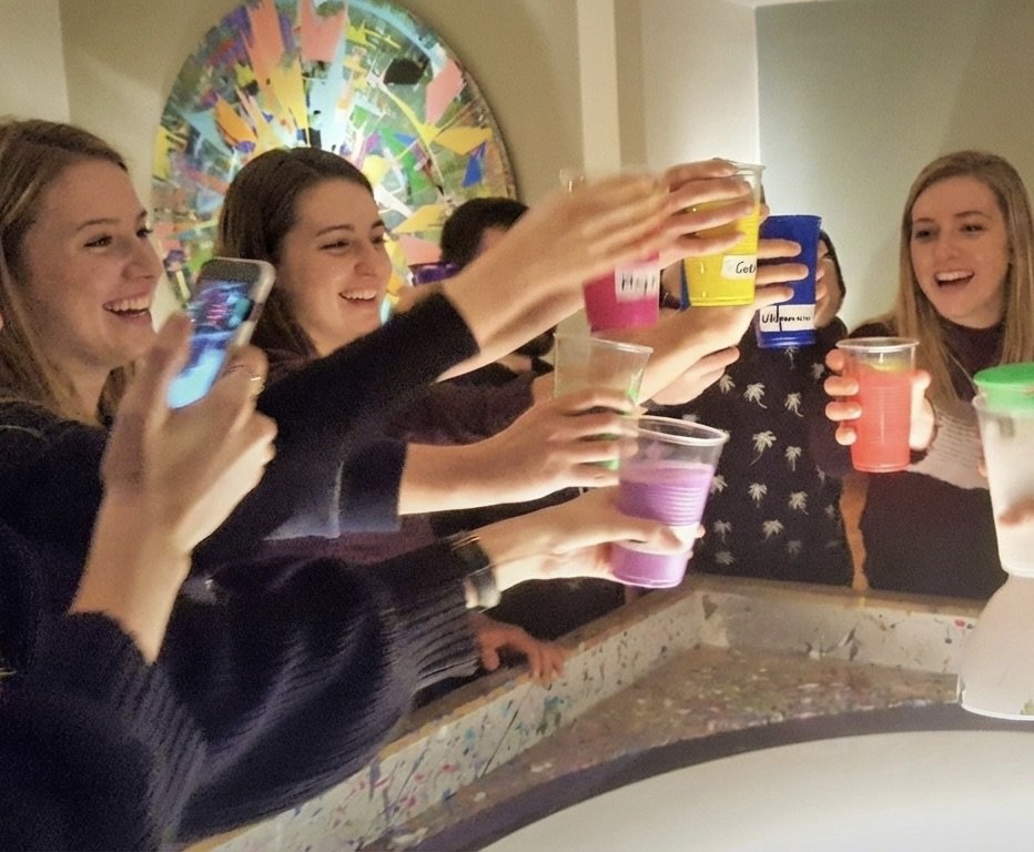 Group at a spin painting workshop special