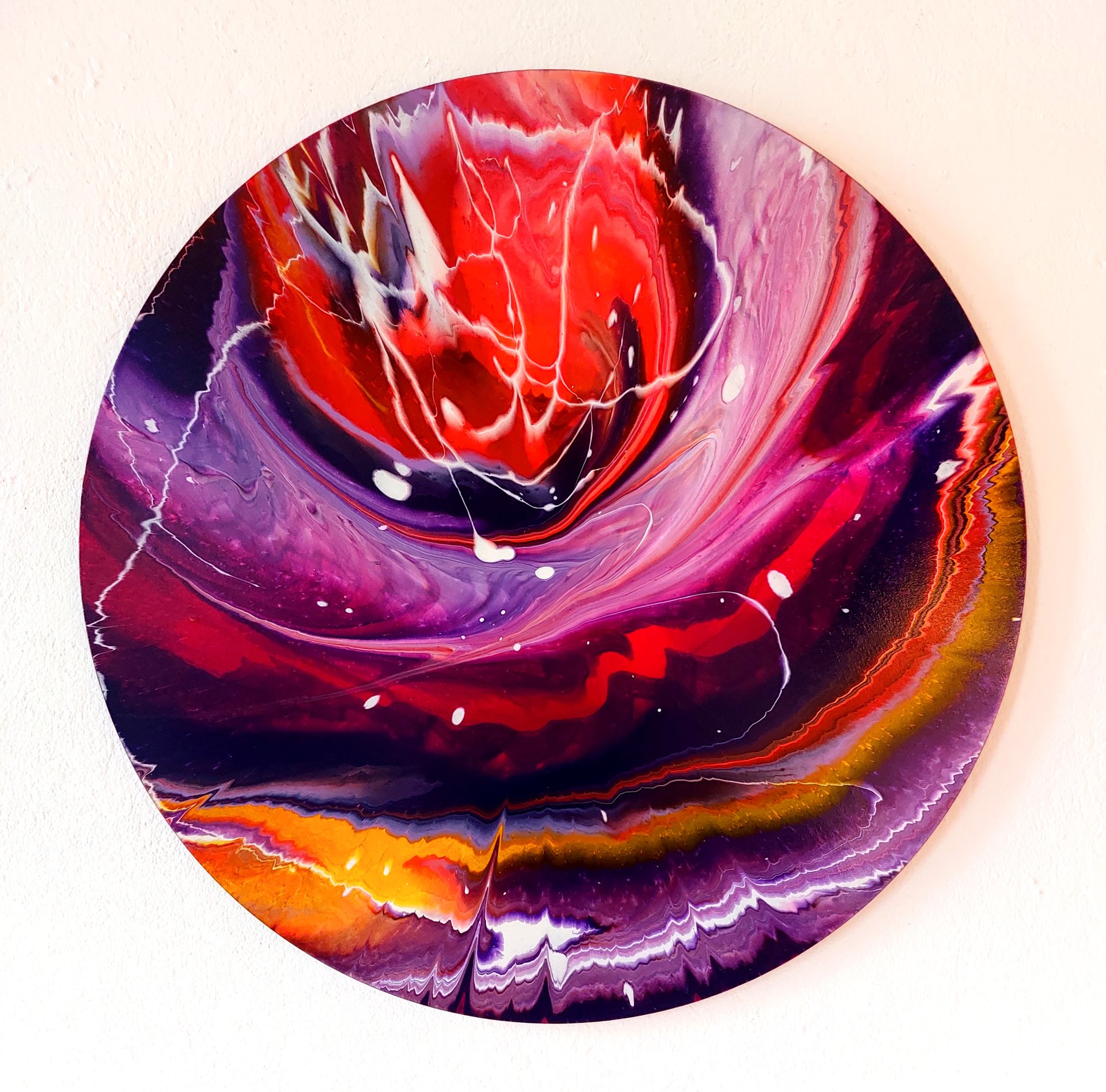 Team artwork from a spin painting workshop
